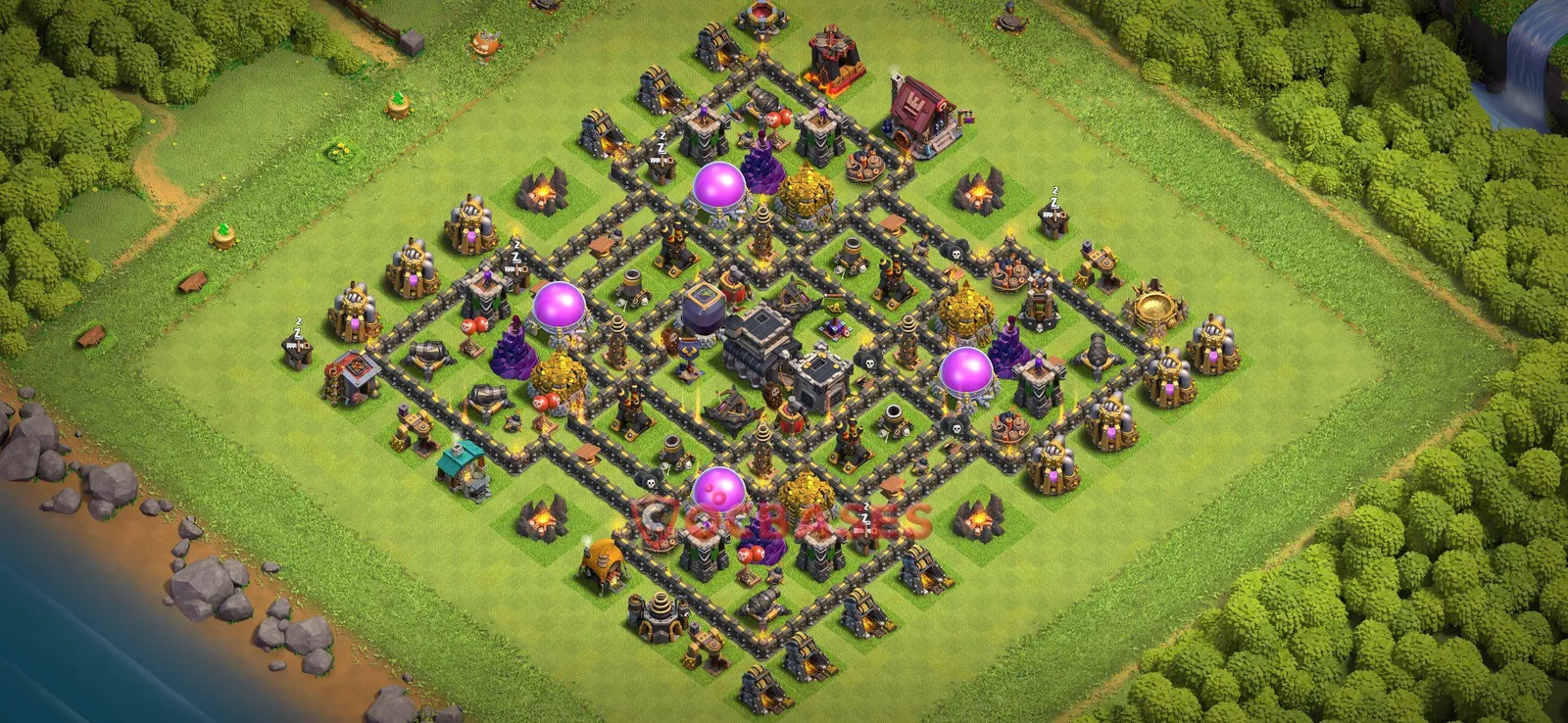 Farming (Defense) Base TH9 with Link | Clash of Clans Bases | Layouts ID bdaul