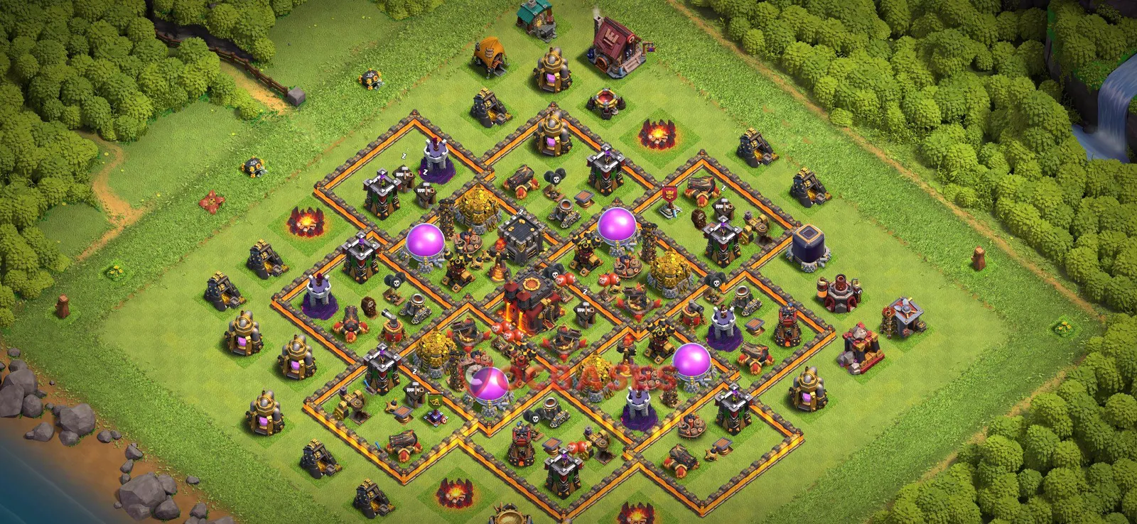 Farming (Defense) Base TH10 with Link | Clash of Clans Bases | Layouts ID bjd9l