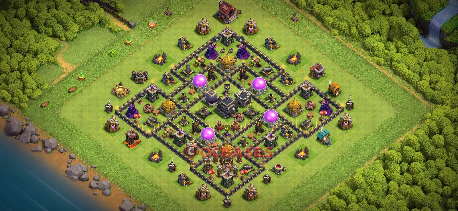 Farming (Defense) Base TH9 with Link | Clash of Clans Bases | Layouts ID bkvj7