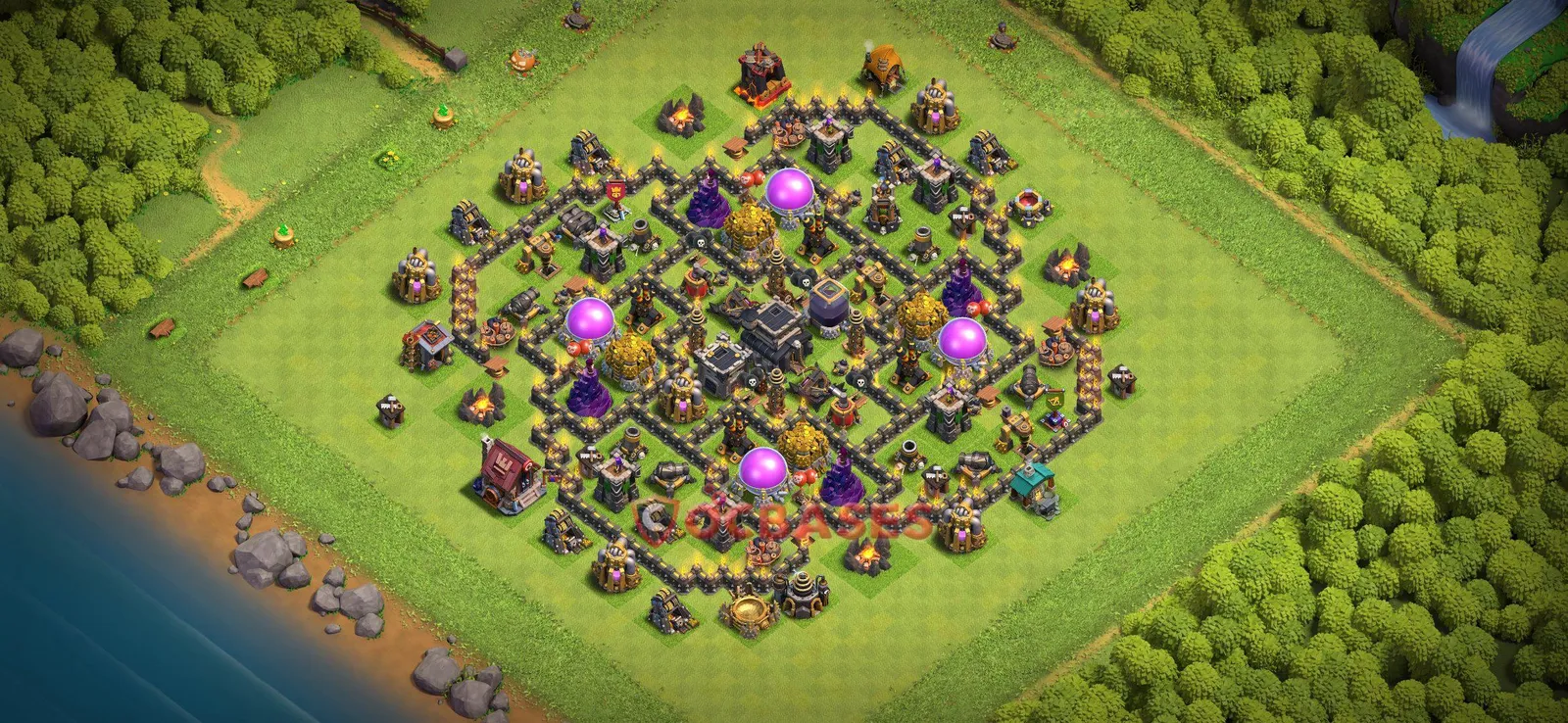 Farming (Defense) Base TH9 with Link | Clash of Clans Bases | Layouts ID blg0i