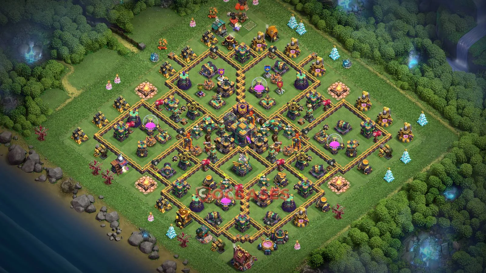 Farming (Defense) Base TH14 with Link | Clash of Clans Bases | Layouts ID bzffl