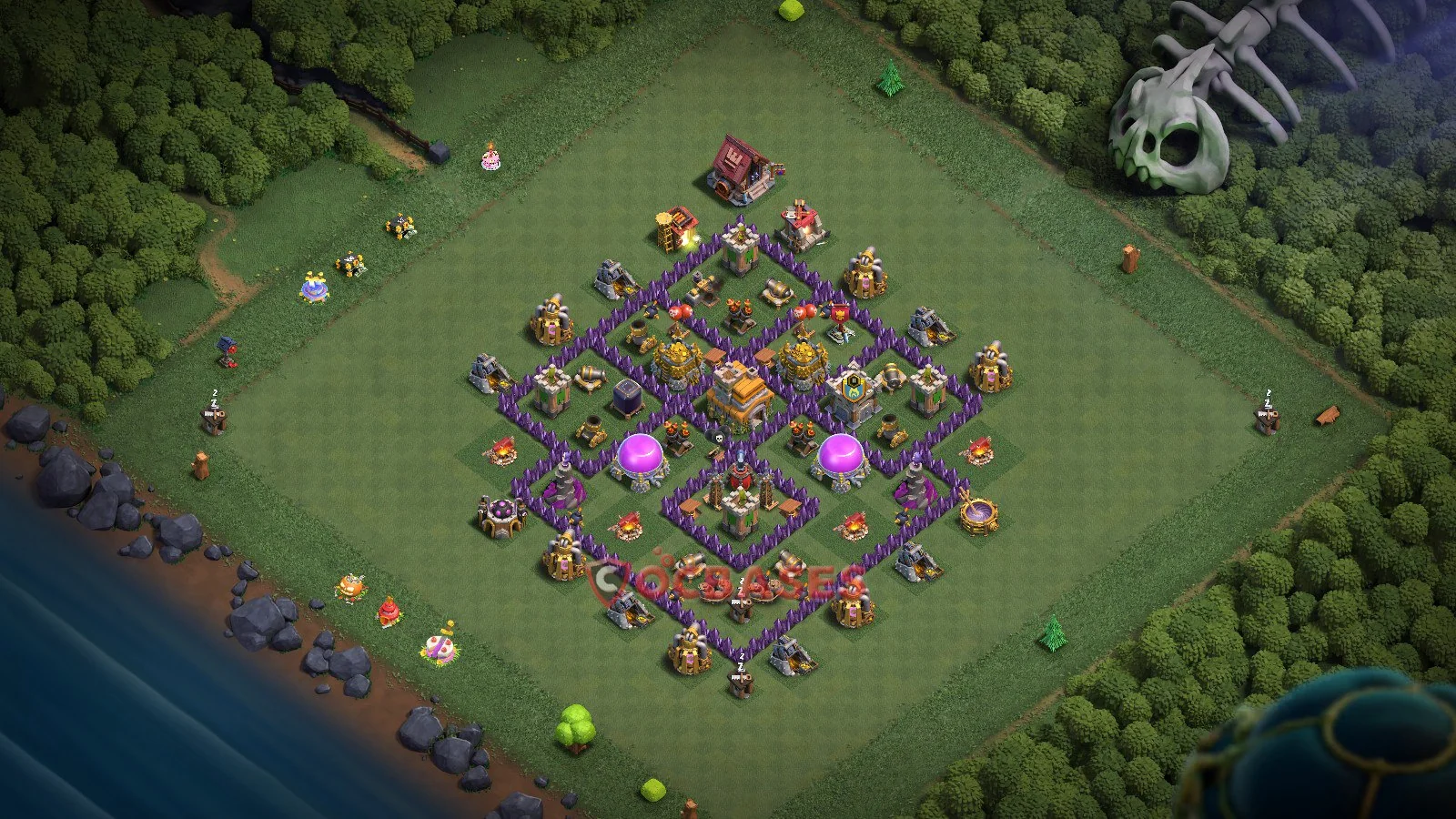 Farming (Defense) Base TH7 with Link | Clash of Clans Bases | Layouts ID c6nvr