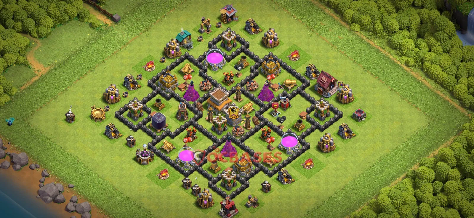 Farming (Defense) Base TH8 with Link | Clash of Clans Bases | Layouts ID cc8o1