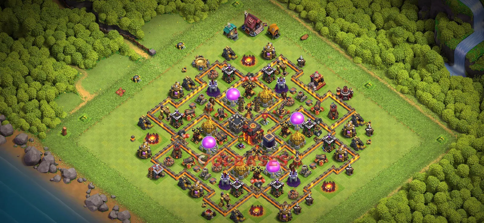 Farming (Defense) Base TH10 with Link | Clash of Clans Bases | Layouts ID cphos