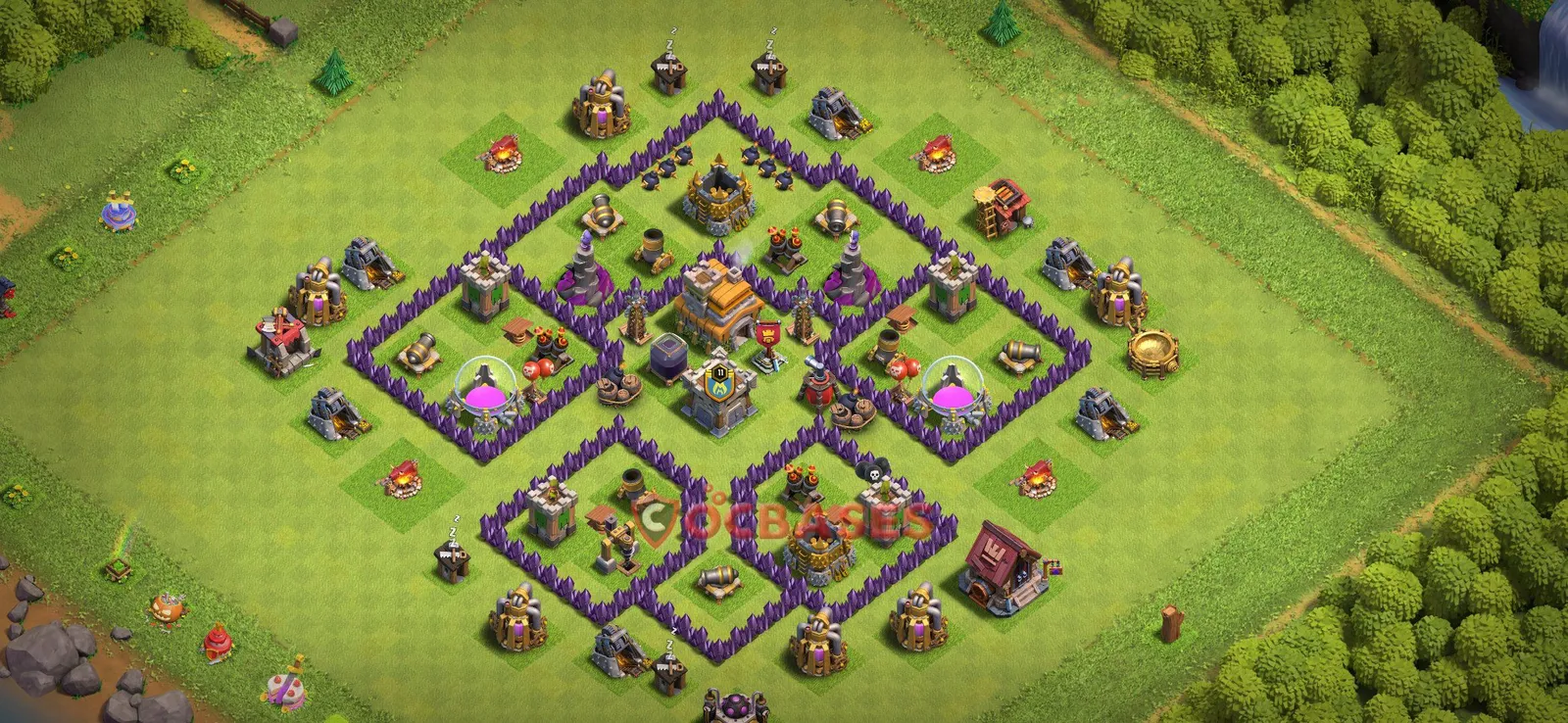 Farming (Defense) Base TH7 - Clash of Clans Town Hall 7 Layout Link Farming (Defense) Base TH7 - Clash of Clans Town Hall 7 FARMING Base Layout with Copy Link 2026