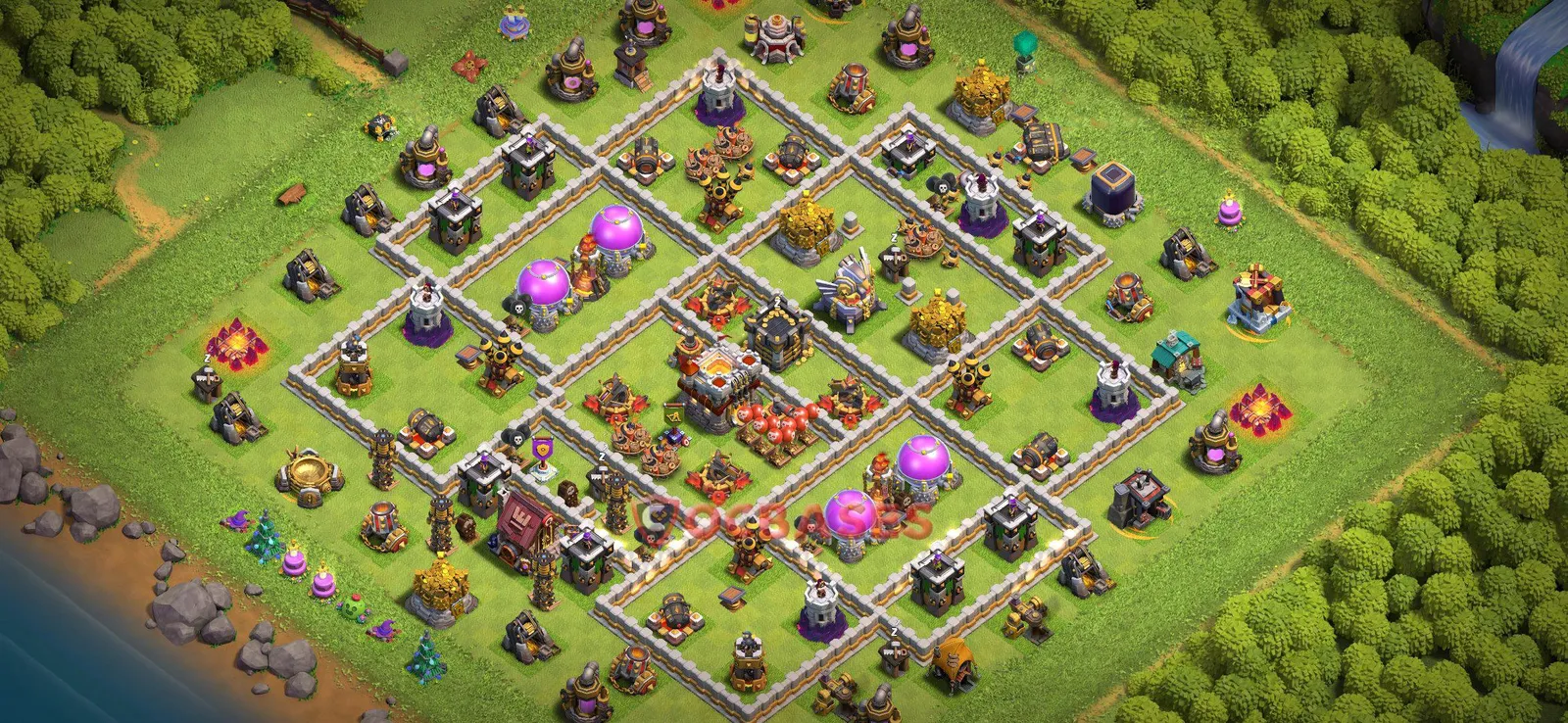 Farming (Defense) Base TH11 with Link | Clash of Clans Bases | Layouts ID dulb8