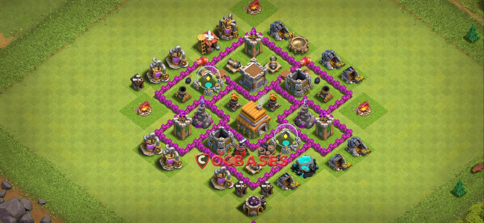 Farming (Defense) Base TH6 with Link | Clash of Clans Bases | Layouts ID dw1qz
