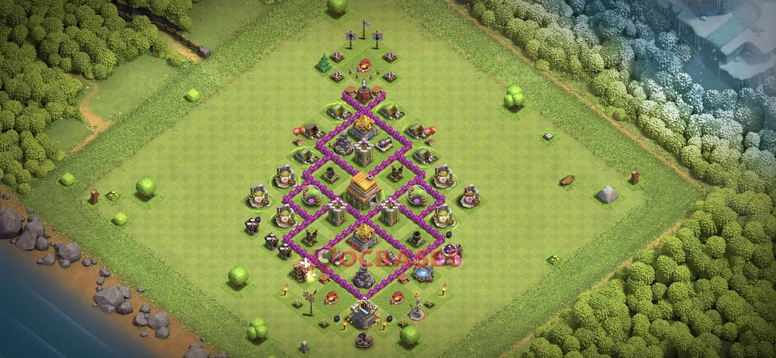 Farming (Defense) Base TH6 with Link | Clash of Clans Bases | Layouts ID e4sug