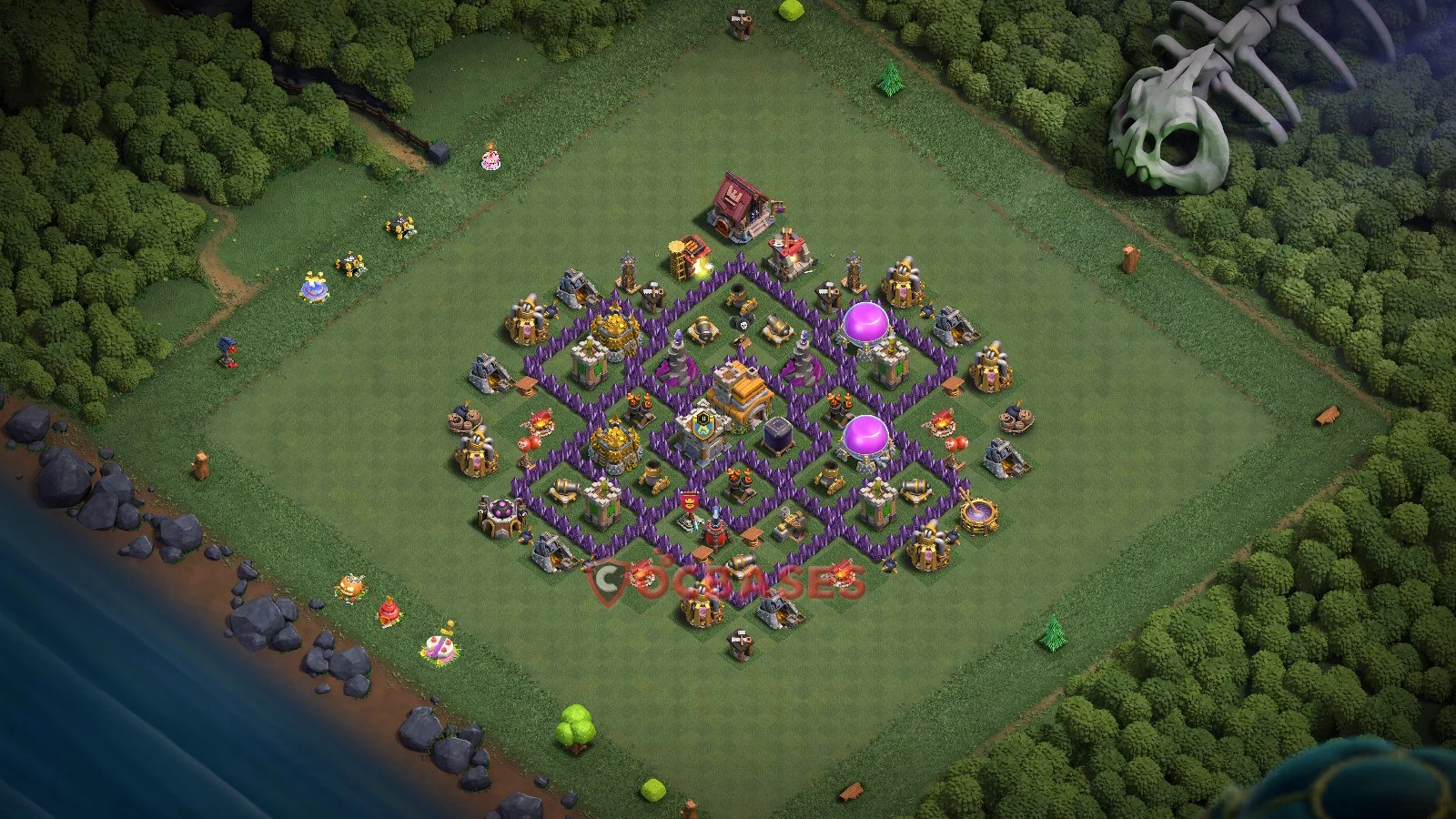 Farming (Defense) Base TH7 with Link | Clash of Clans Bases | Layouts ID edjae