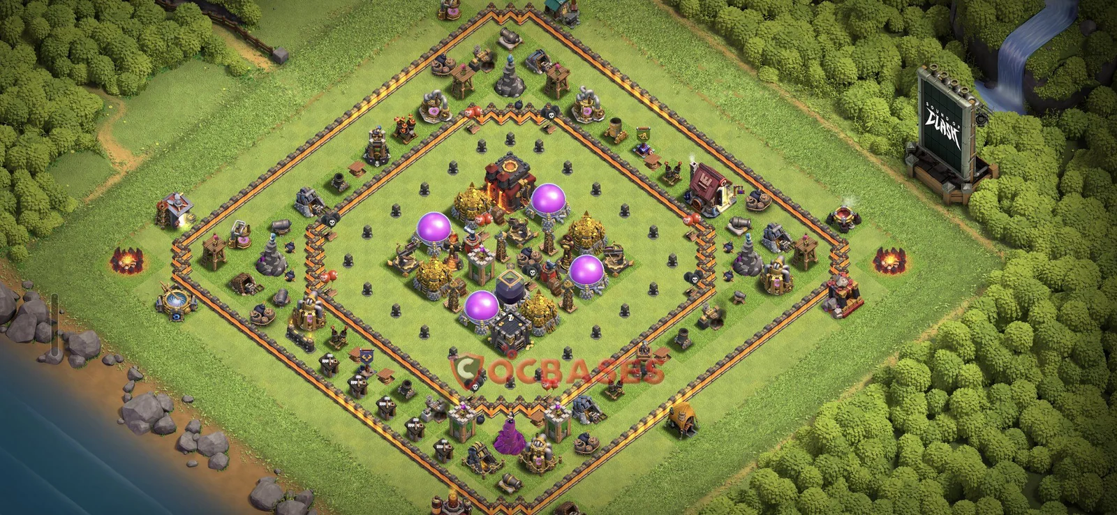 Farming (Defense) Base TH10 with Link | Clash of Clans Bases | Layouts ID eejz5