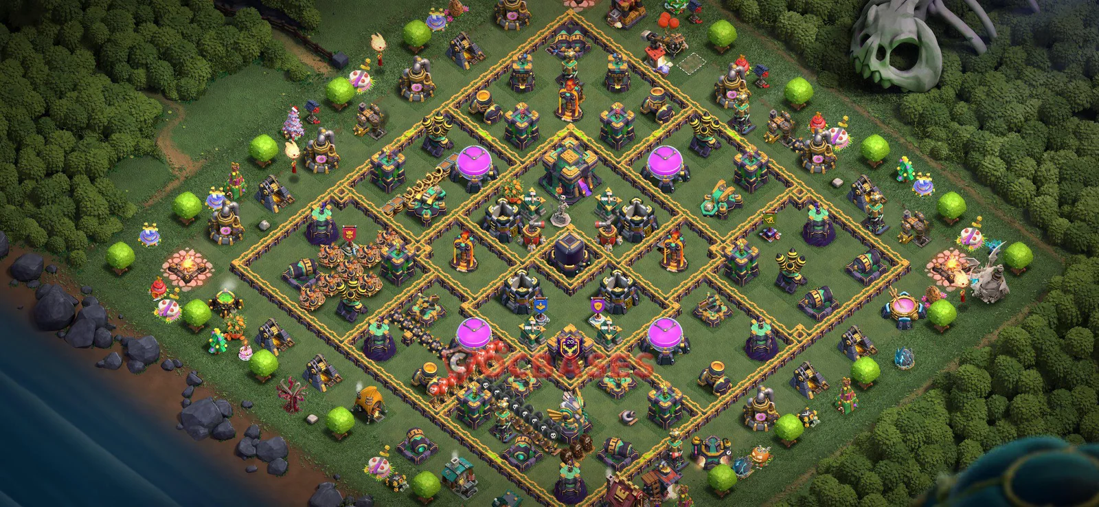 Farming (Defense) Base TH14 with Link | Clash of Clans Bases | Layouts ID esscm