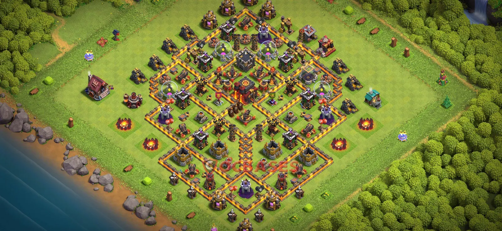 Farming (Defense) Base TH10 with Link | Clash of Clans Bases | Layouts ID frwpt