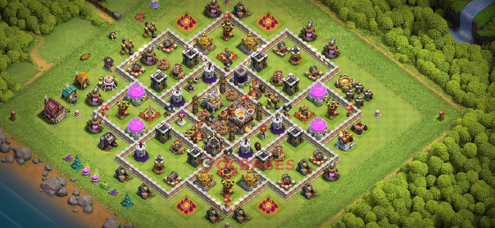 Farming (Defense) Base TH11 with Link | Clash of Clans Bases | Layouts ID fzcxz