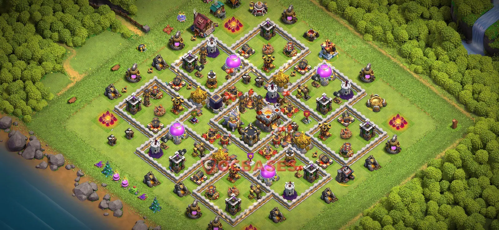 Farming (Defense) Base TH11 with Link | Clash of Clans Bases | Layouts ID g0v34