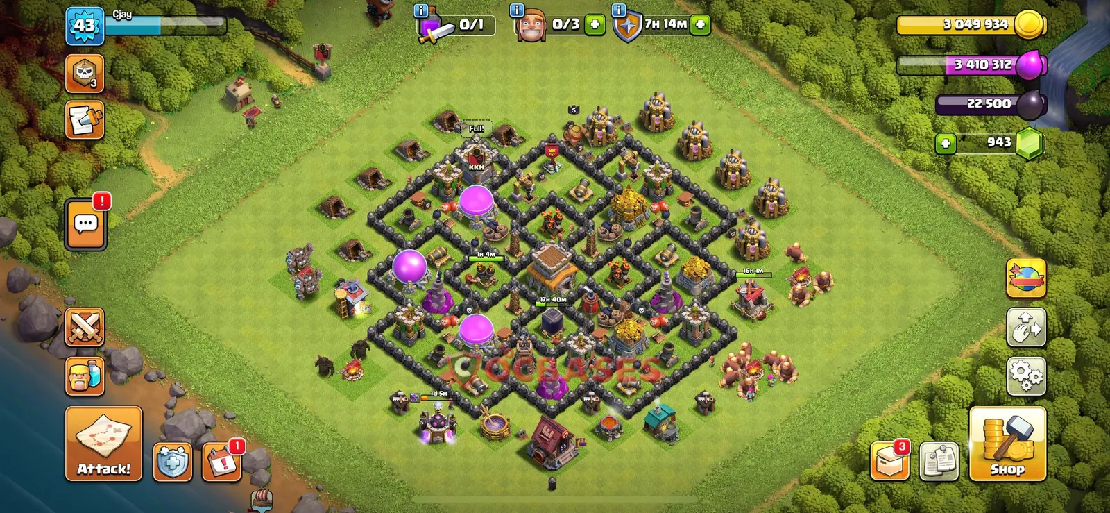 Farming (Defense) Base TH8 with Link | Clash of Clans Bases | Layouts ID g85db