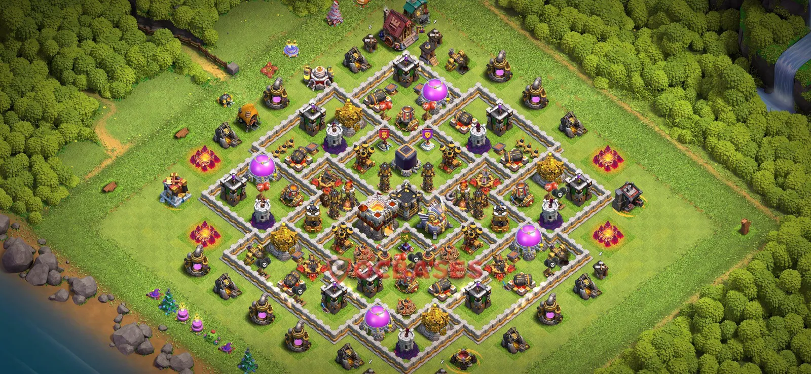Farming (Defense) Base TH11 with Link | Clash of Clans Bases | Layouts ID gmnh1