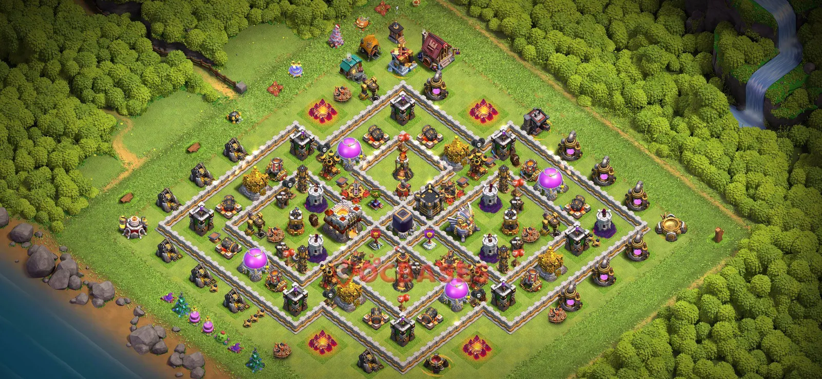 Farming (Defense) Base TH11 with Link | Clash of Clans Bases | Layouts ID gro57