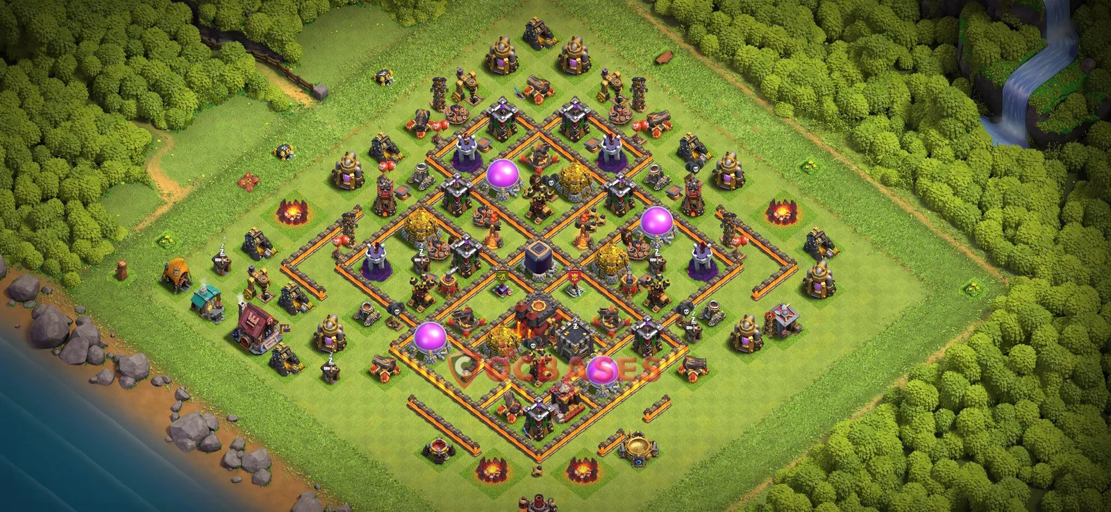Farming (Defense) Base TH10 with Link | Clash of Clans Bases | Layouts ID gs9fj
