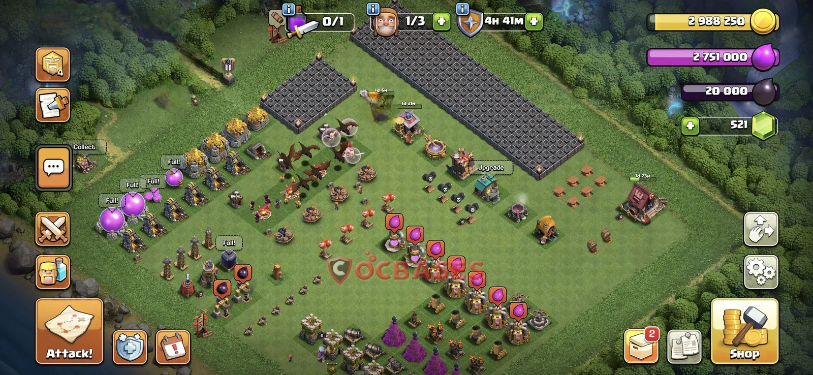 Farming (Defense) Base TH9 with Link | Clash of Clans Bases | Layouts ID hb46m