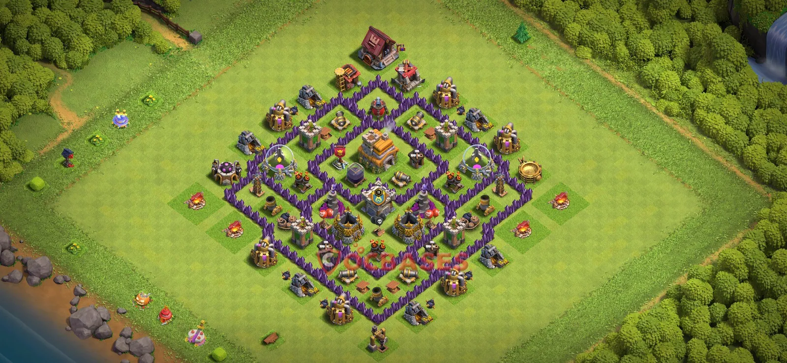 Farming (Defense) Base TH7 with Link | Clash of Clans Bases | Layouts ID hc7n9