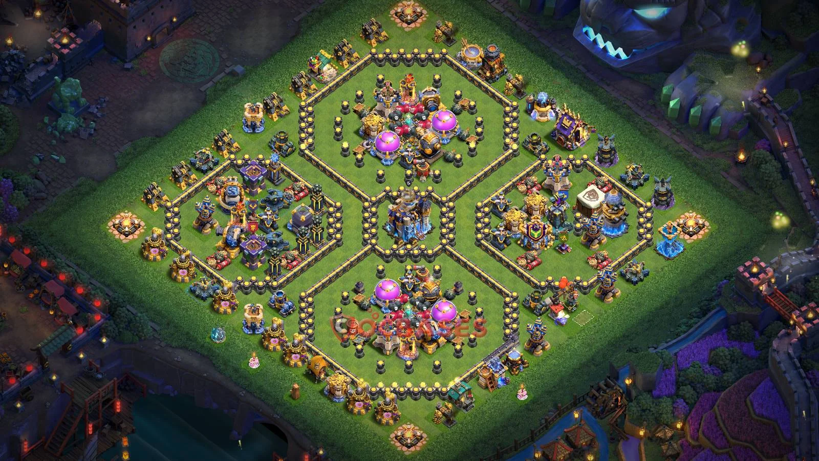 Farming (Defense) Base TH18 with Link | Clash of Clans Bases | Layouts ID hjri4