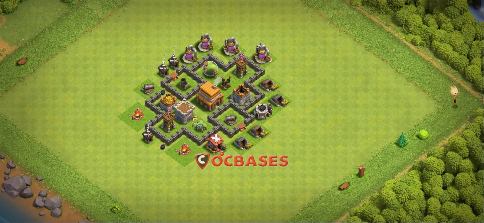 Farming (Defense) Base TH4 with Link | Clash of Clans Bases | Layouts ID i3swu