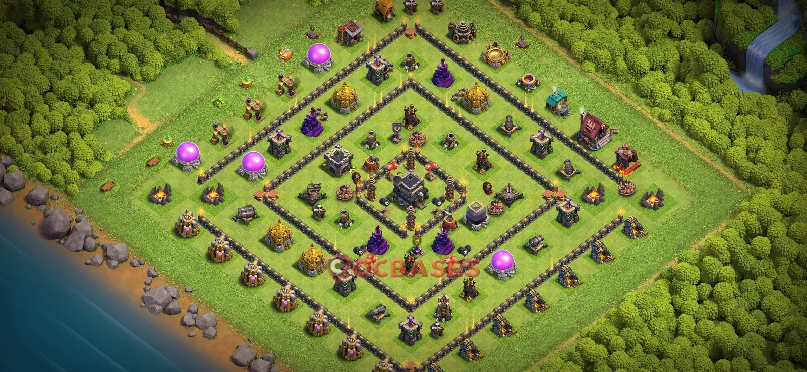 Farming (Defense) Base TH9 with Link | Clash of Clans Bases | Layouts ID iq5eu