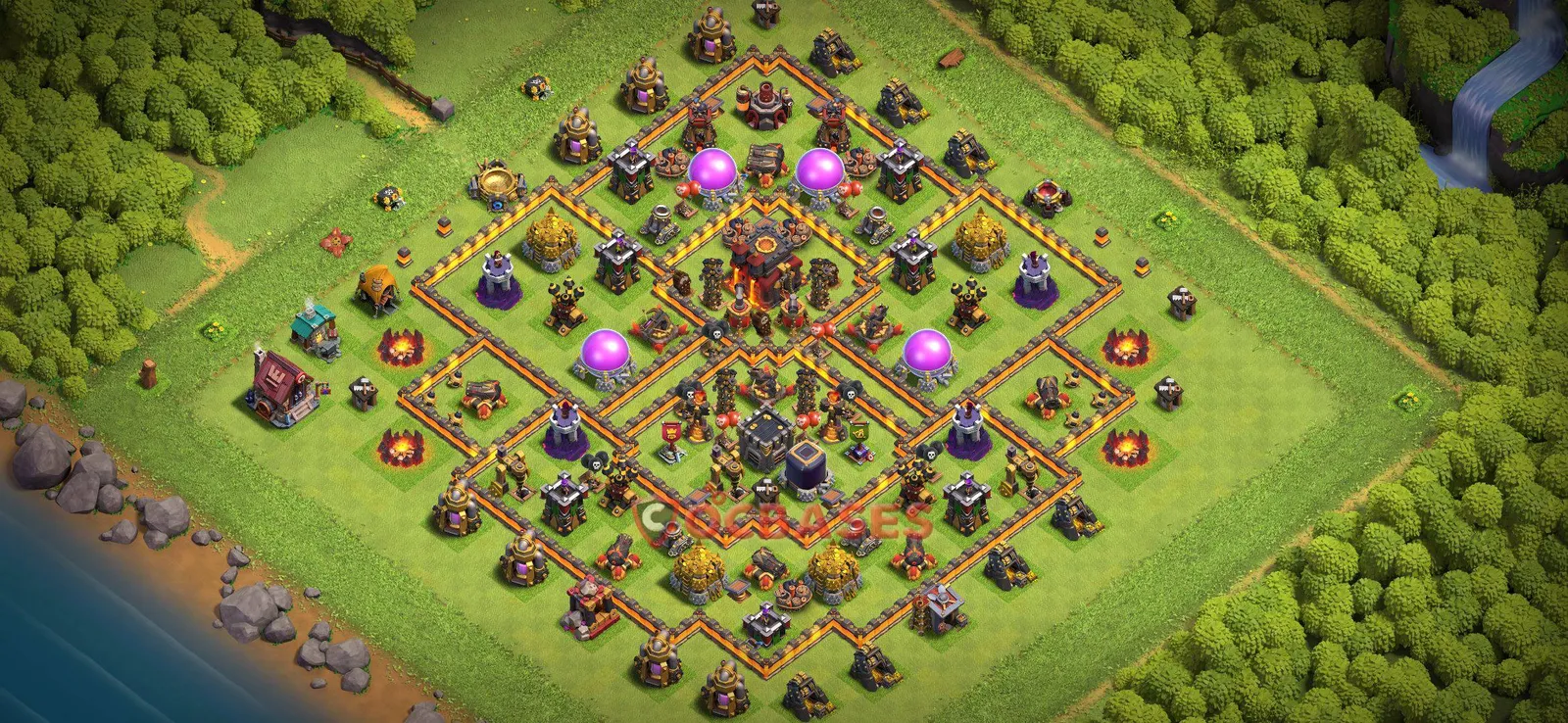 Farming (Defense) Base TH10 with Link | Clash of Clans Bases | Layouts ID jorkp
