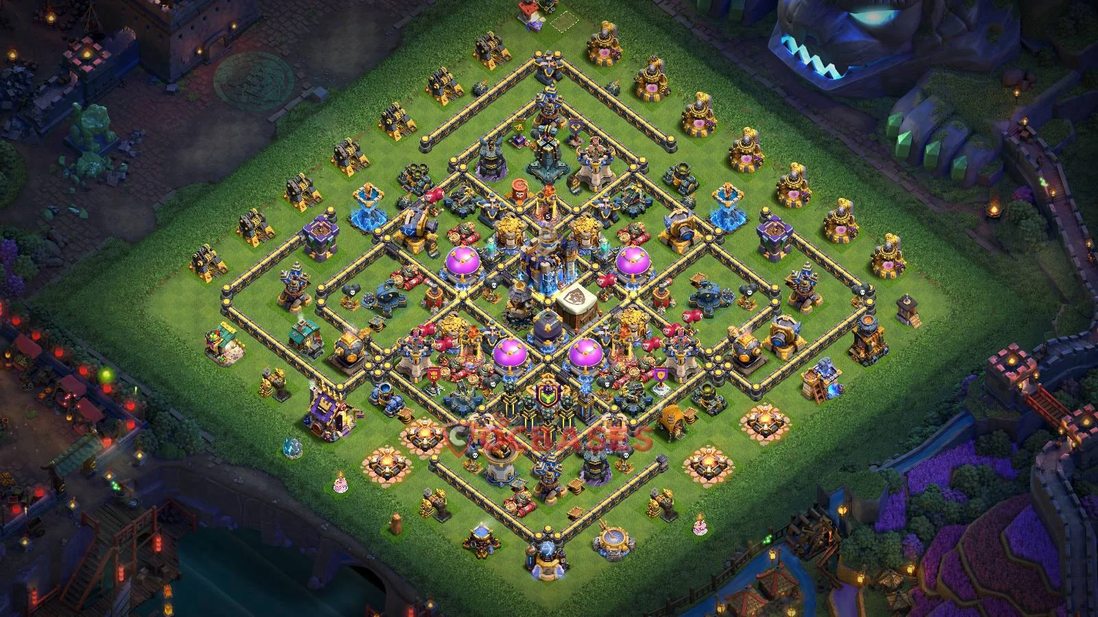 Farming (Defense) Base TH18 with Link | Clash of Clans Bases | Layouts ID kiofe