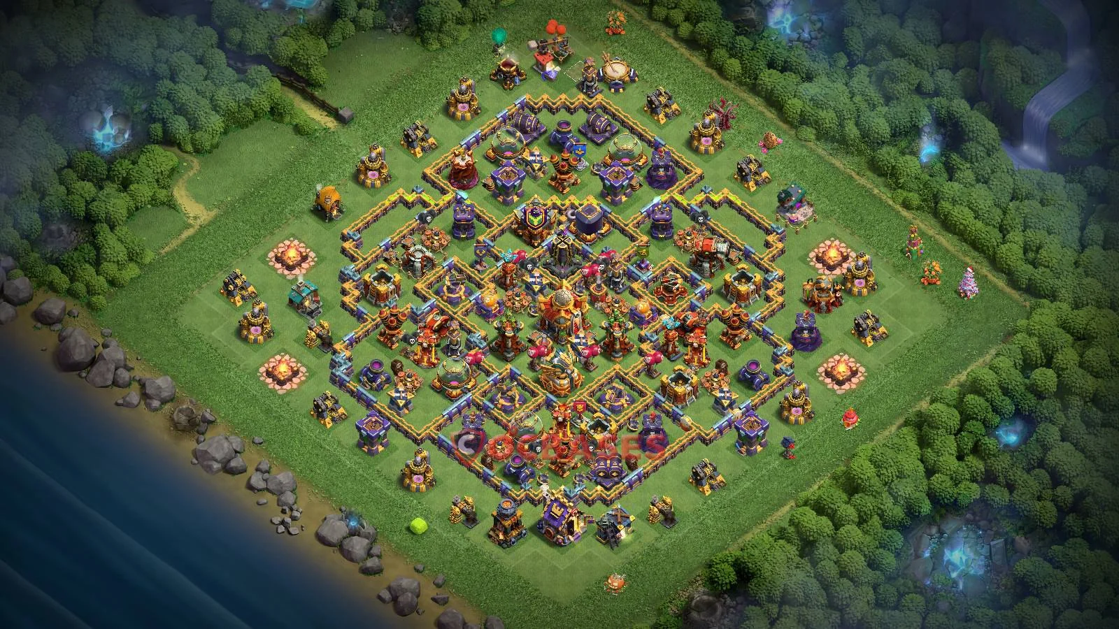 Farming (Defense) Base TH16 with Link | Clash of Clans Bases | Layouts ID kivm7