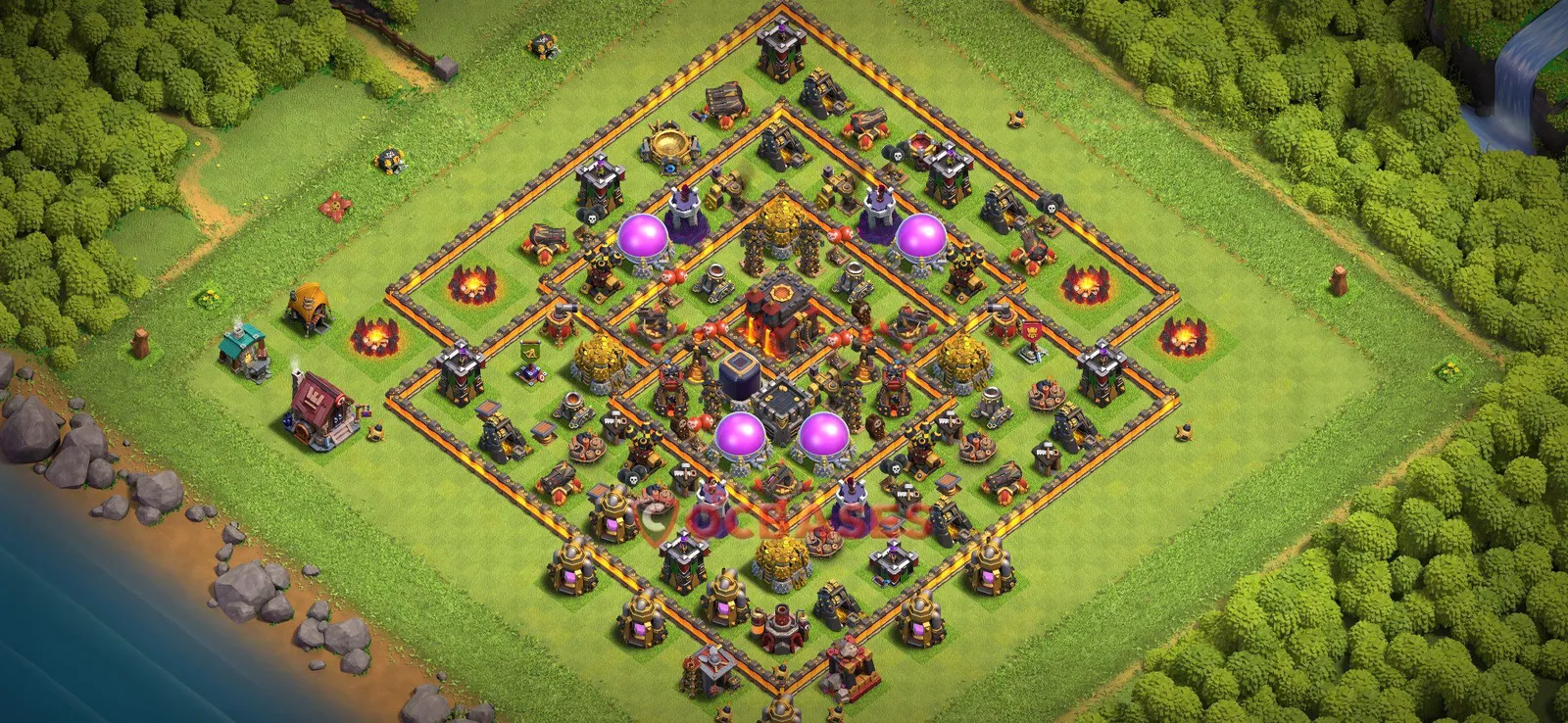 Farming (Defense) Base TH10 with Link | Clash of Clans Bases | Layouts ID kkizx