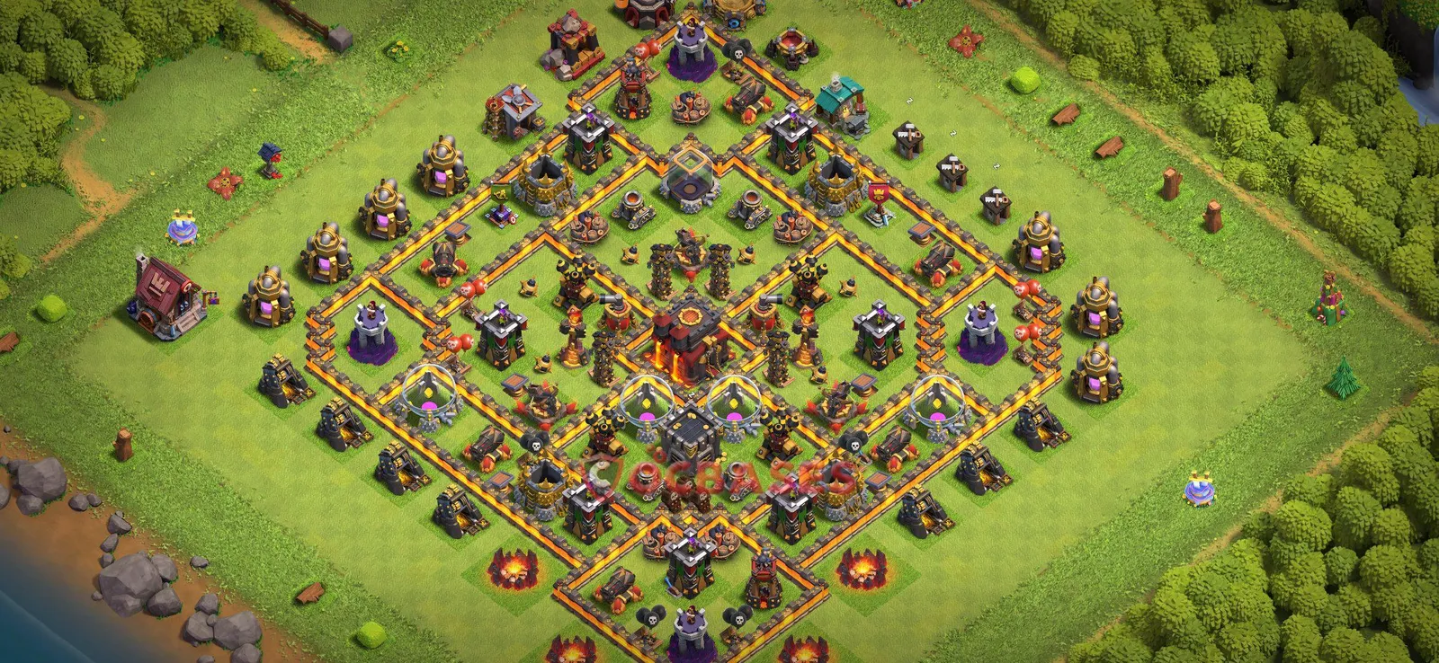 Farming (Defense) Base TH10 with Link | Clash of Clans Bases | Layouts ID kslf6