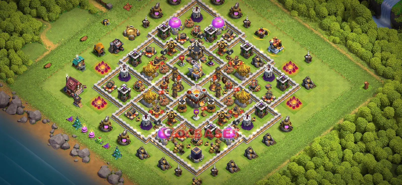 Farming (Defense) Base TH11 with Link | Clash of Clans Bases | Layouts ID kxjyw
