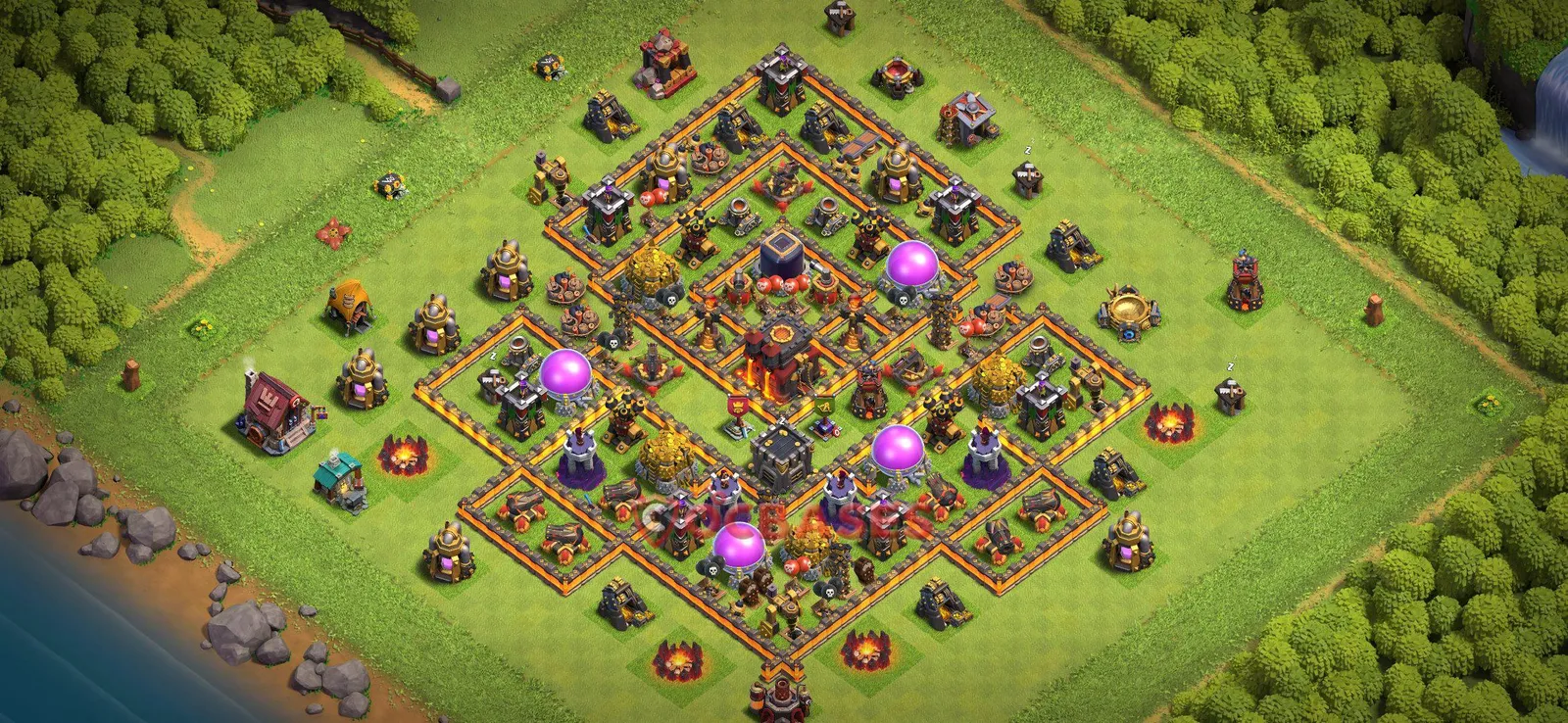 Farming (Defense) Base TH10 with Link | Clash of Clans Bases | Layouts ID kzvcj
