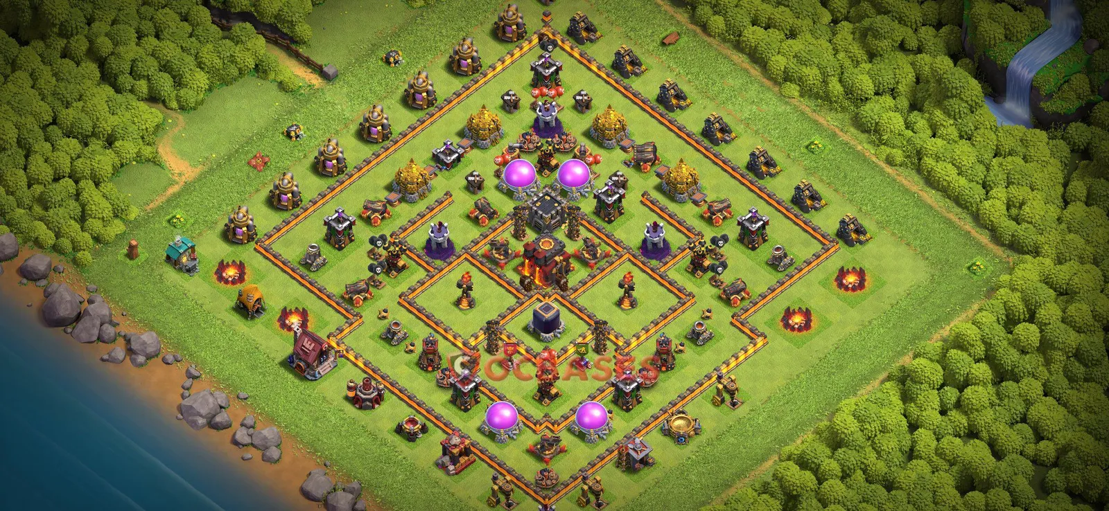 Farming (Defense) Base TH10 with Link | Clash of Clans Bases | Layouts ID lchk4