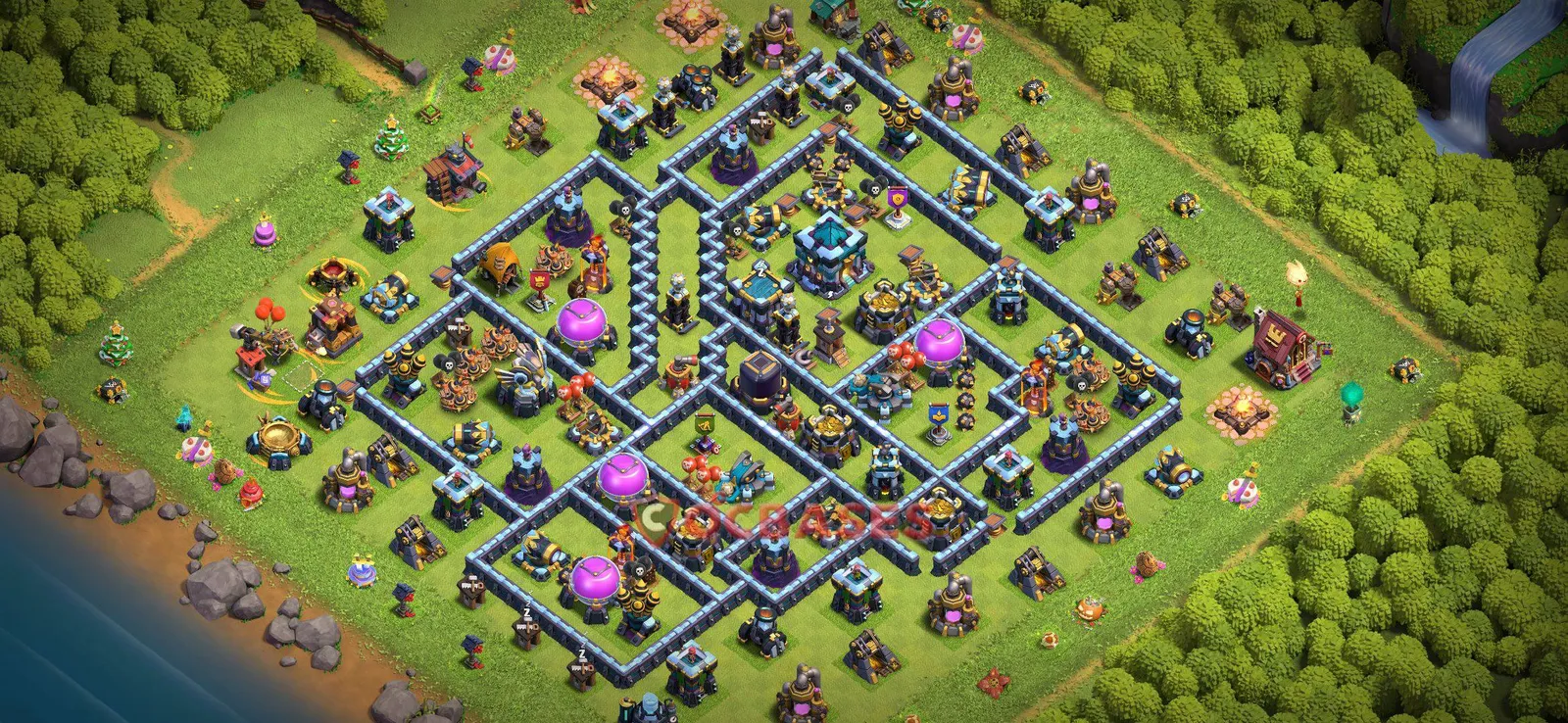 Farming (Defense) Base TH13 with Link | Clash of Clans Bases | Layouts ID ltzxt