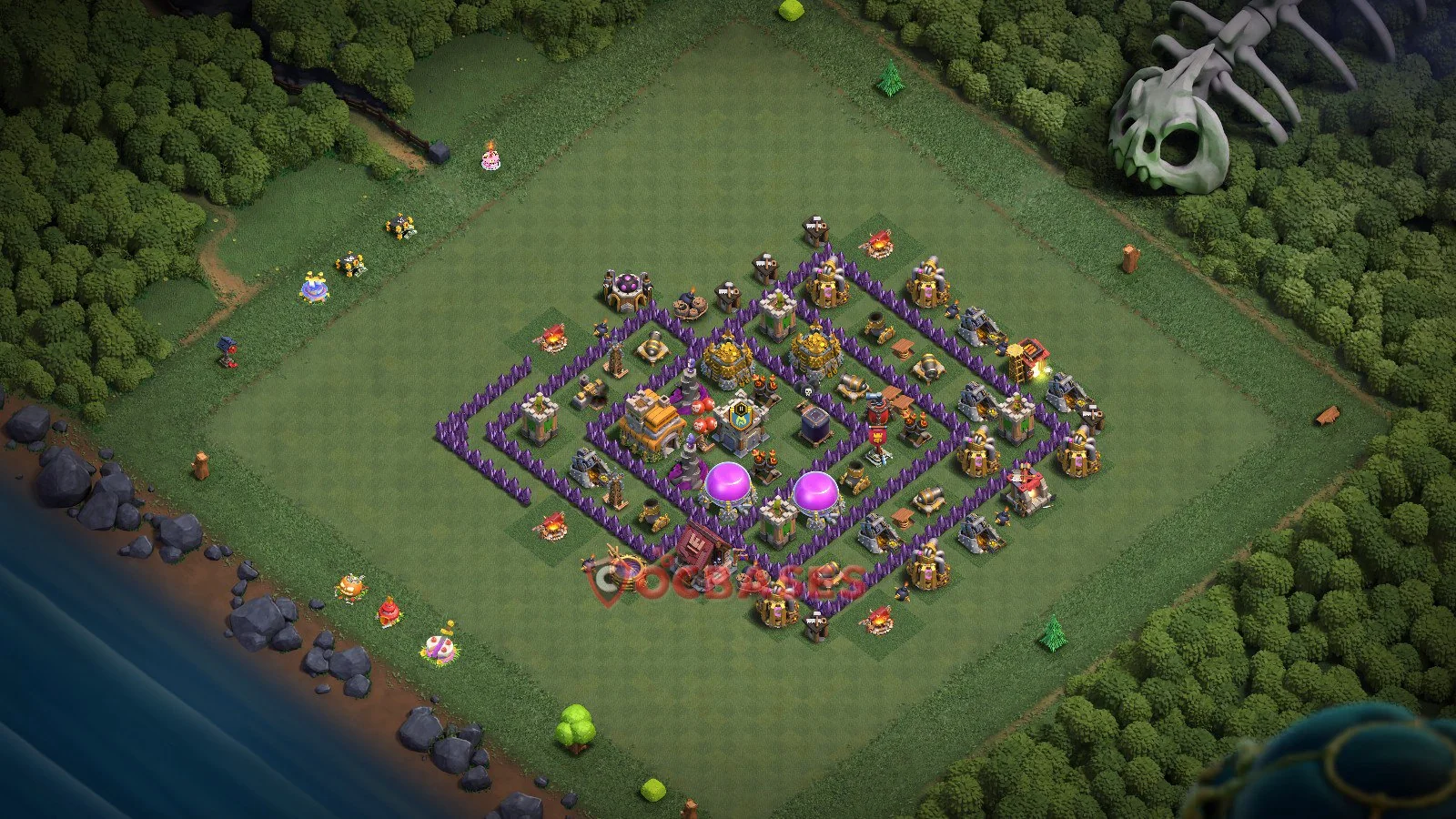 Farming (Defense) Base TH7 with Link | Clash of Clans Bases | Layouts ID m4hre