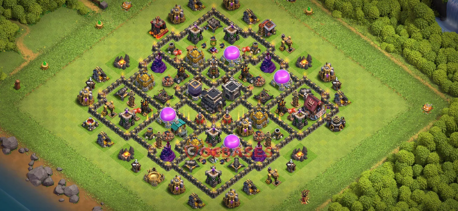 Farming (Defense) Base TH9 - Clash of Clans Town Hall 9 Layout Link Farming (Defense) Base TH9 - Clash of Clans Town Hall 9 FARMING Base Layout with Copy Link 2026