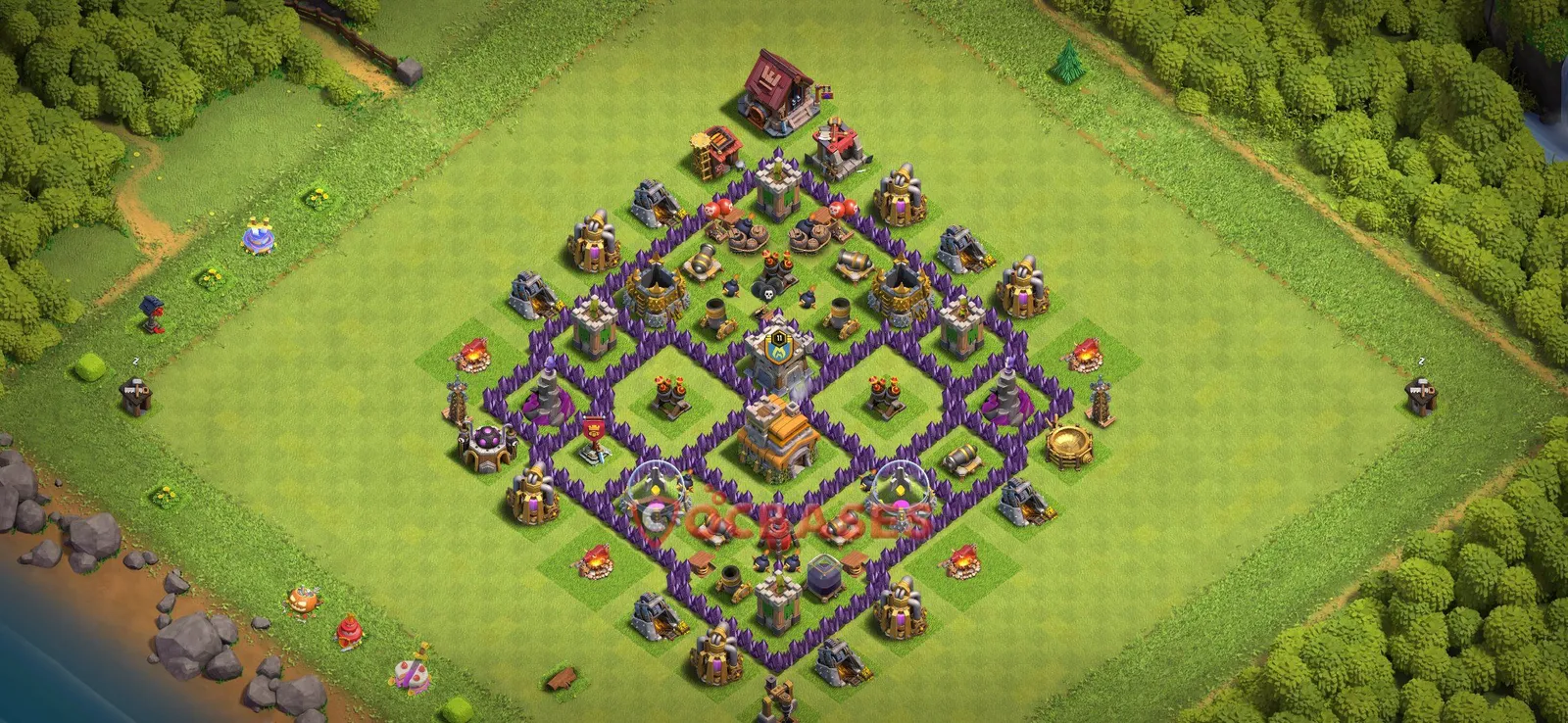 Farming (Defense) Base TH7 with Link | Clash of Clans Bases | Layouts ID mvh14