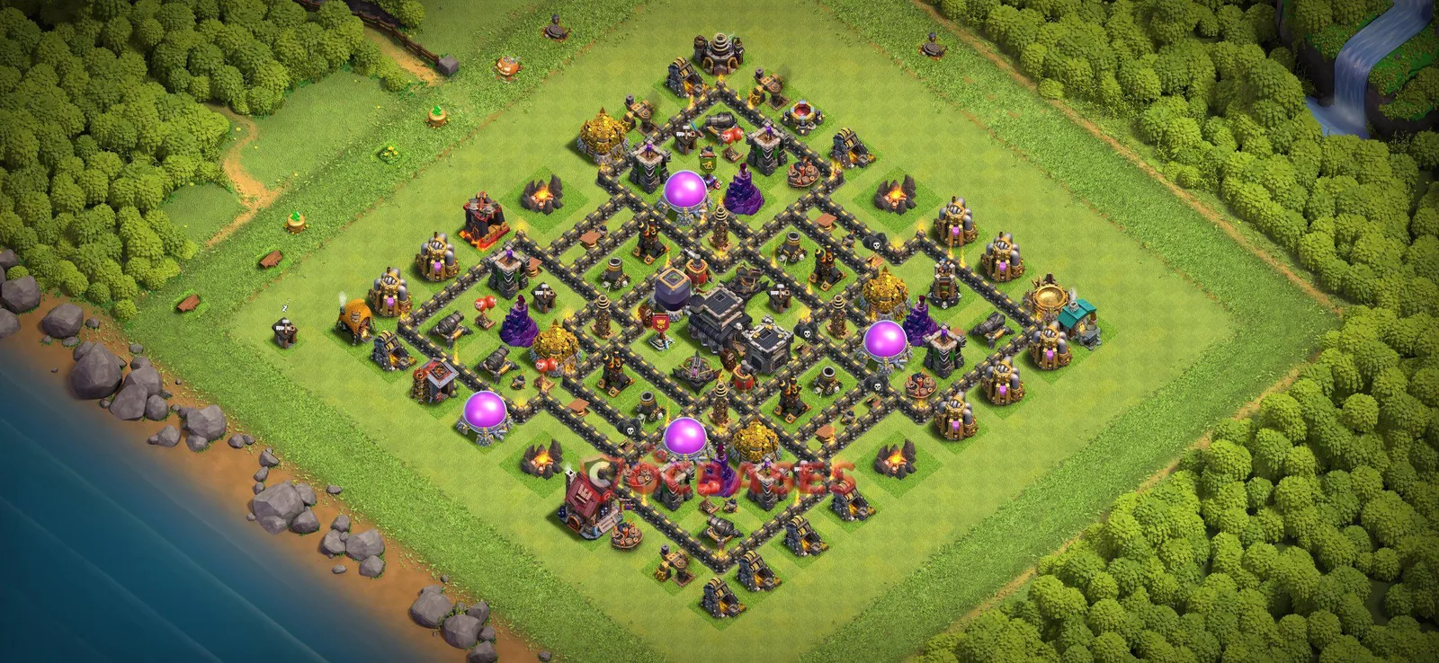 Farming (Defense) Base TH9 with Link | Clash of Clans Bases | Layouts ID nhw82