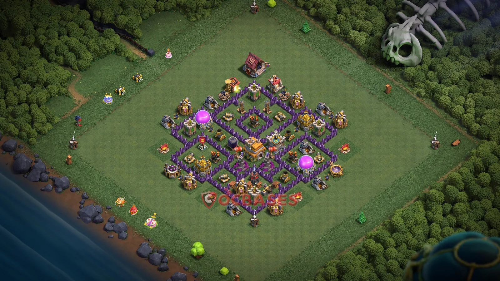 Farming (Defense) Base TH7 with Link | Clash of Clans Bases | Layouts ID njnnn