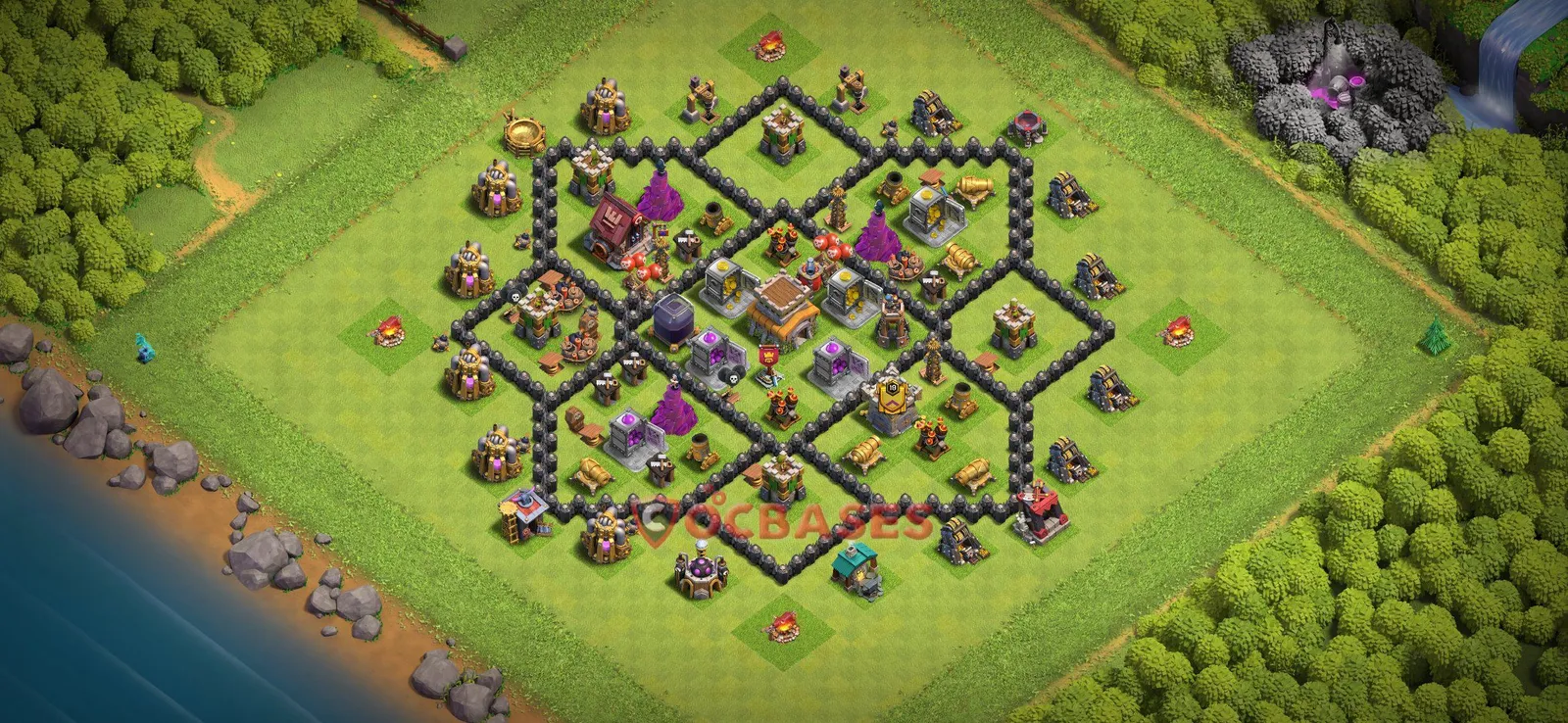Farming (Defense) Base TH8 with Link | Clash of Clans Bases | Layouts ID nmrki