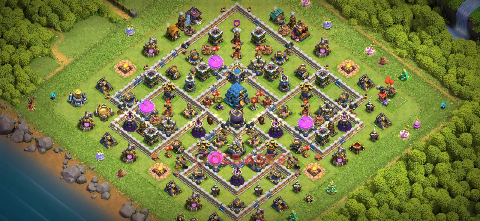Farming (Defense) Base TH12 with Link | Clash of Clans Bases | Layouts ID nvaj8