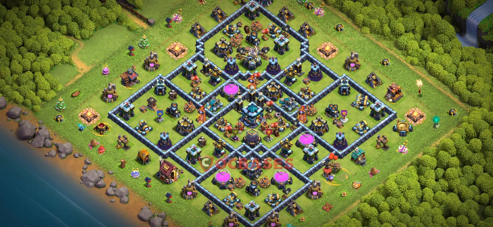 Farming (Defense) Base TH13 with Link | Clash of Clans Bases | Layouts ID nxxj7