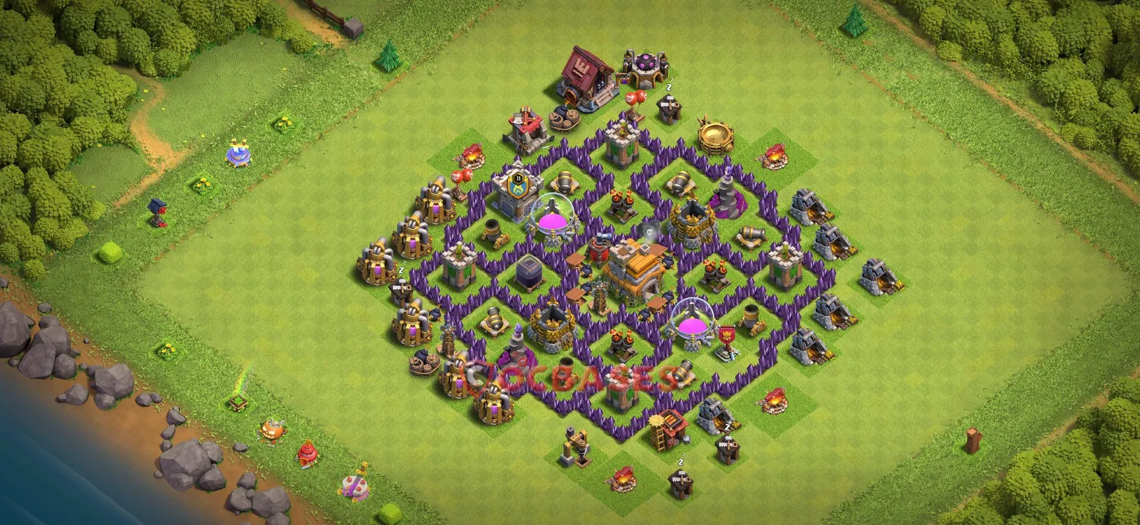 Farming (Defense) Base TH7 - Clash of Clans Town Hall 7 Layout Link Farming (Defense) Base TH7 - Clash of Clans Town Hall 7 FARMING Base Layout with Copy Link 2026