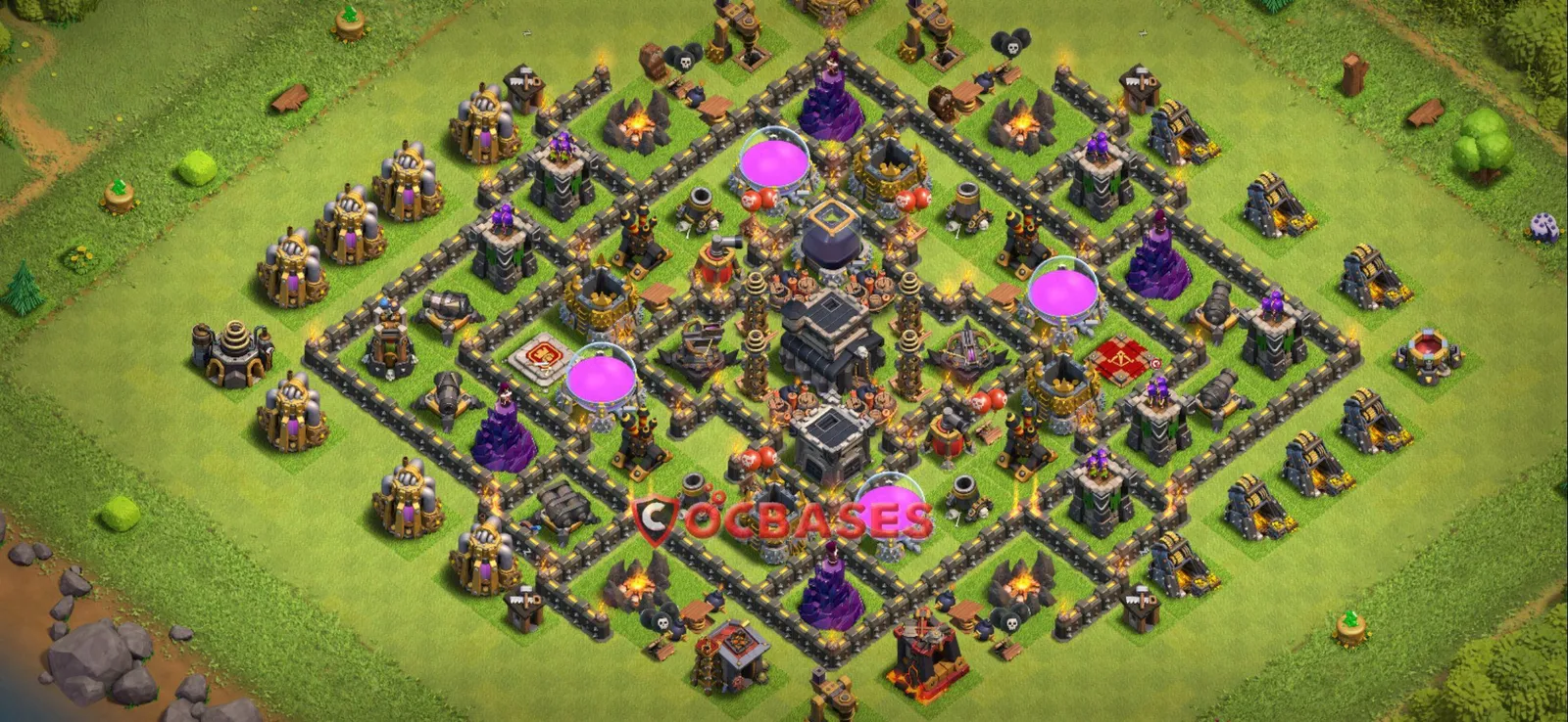 Farming (Defense) Base TH9 - Clash of Clans Town Hall 9 Layout Link Farming (Defense) Base TH9 - Clash of Clans Town Hall 9 FARMING Base Layout with Copy Link 2026