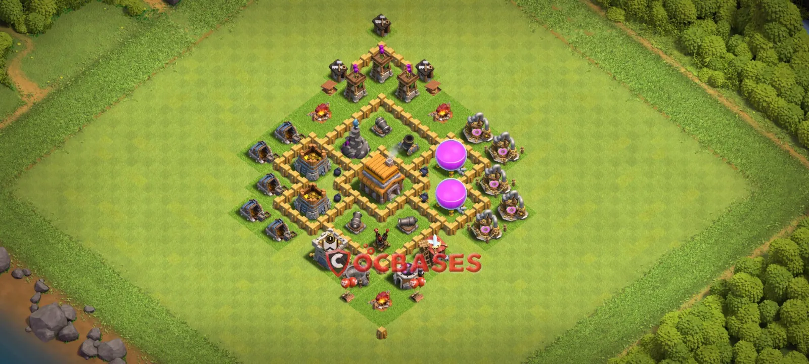 Farming (Defense) Base TH5 with Link | Clash of Clans Bases | Layouts ID omh7k