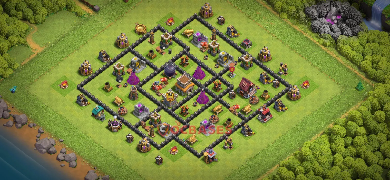 Farming (Defense) Base TH8 with Link | Clash of Clans Bases | Layouts ID opjcs
