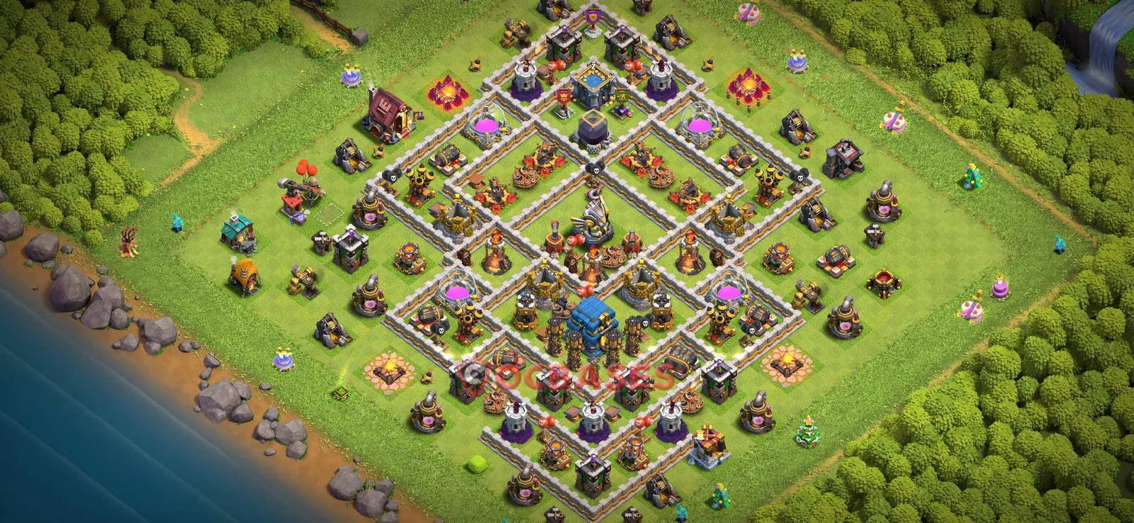 Farming (Defense) Base TH12 with Link | Clash of Clans Bases | Layouts ID pimq2
