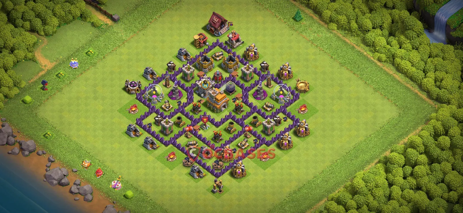 Farming (Defense) Base TH7 - Clash of Clans Town Hall 7 Layout with Link